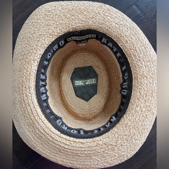 KATE LORD Raffia Gambler Hat with Bow Golf Resort Vacation Beach - Picture 5 of 7